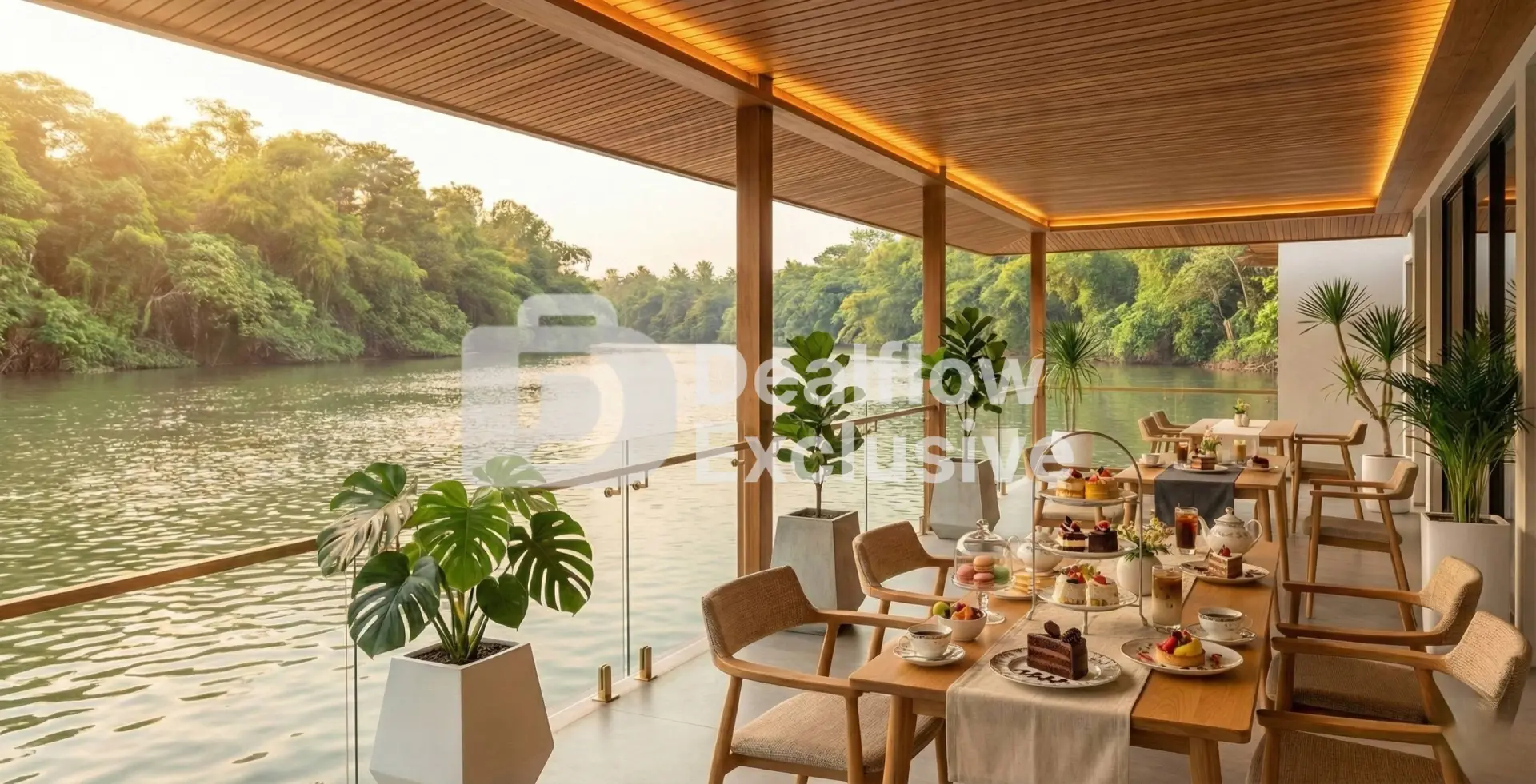 คาเฟ่ชื่อดังริมแม่น้ำ